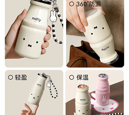 Kawaii Miffy Water Cup Cute Cartoon Cup Girls' New Design Milk Bottle Compact and Portable Water Bottle Mini Thermal Cup