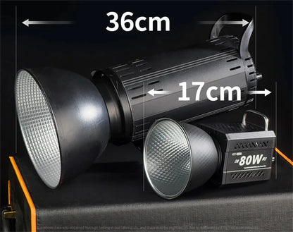 ZU80 COB Photo Studio Light Bi-Color 2500K-8500K LED Video Light CRI95+ TLCI97+ Photography Fill Lighting with Diffuser
