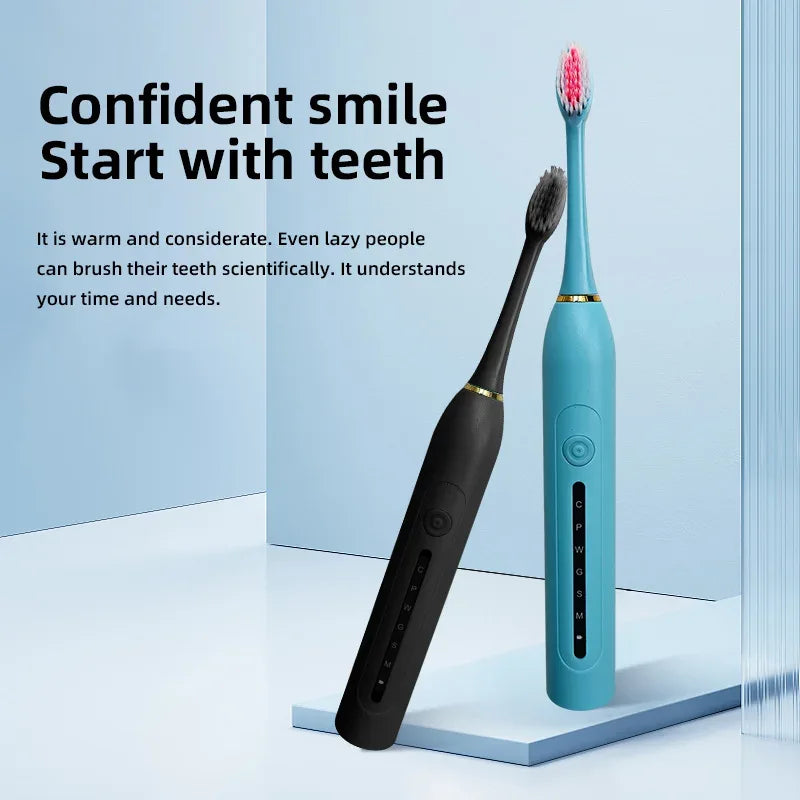 Electric Toothbrush Charging Six Speed Smart Sonic  for Adults and Children with Ultra Fine Soft Bristles Waterproof Portable