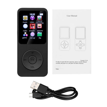 MP3 MP4 Player Bluetooth-Compatible5.0 Sports MP3 Player 1.8in Color Screen Music Stereo Player Gift for Kid