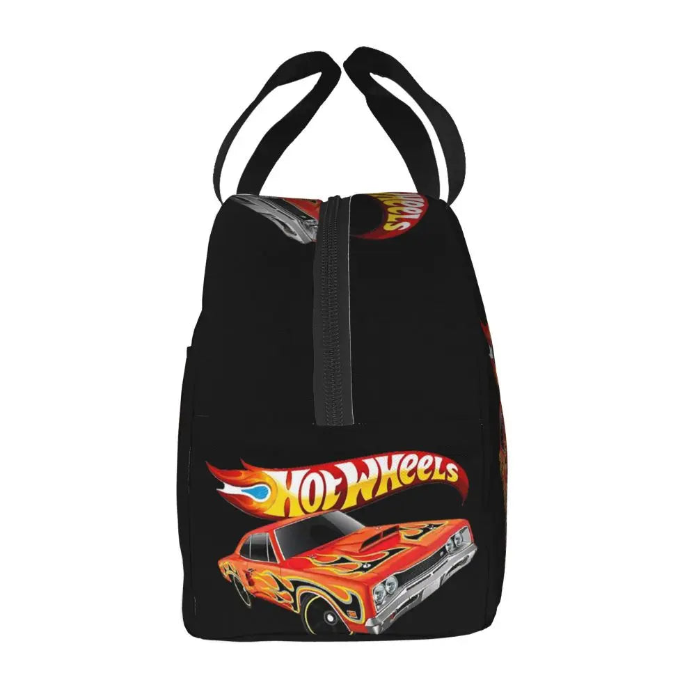 Custom Hot Wheels For Fans Thermal Insulated Lunch Bag Cartoon Sport Car Portable Lunch Container Travel Multifunction Food Box