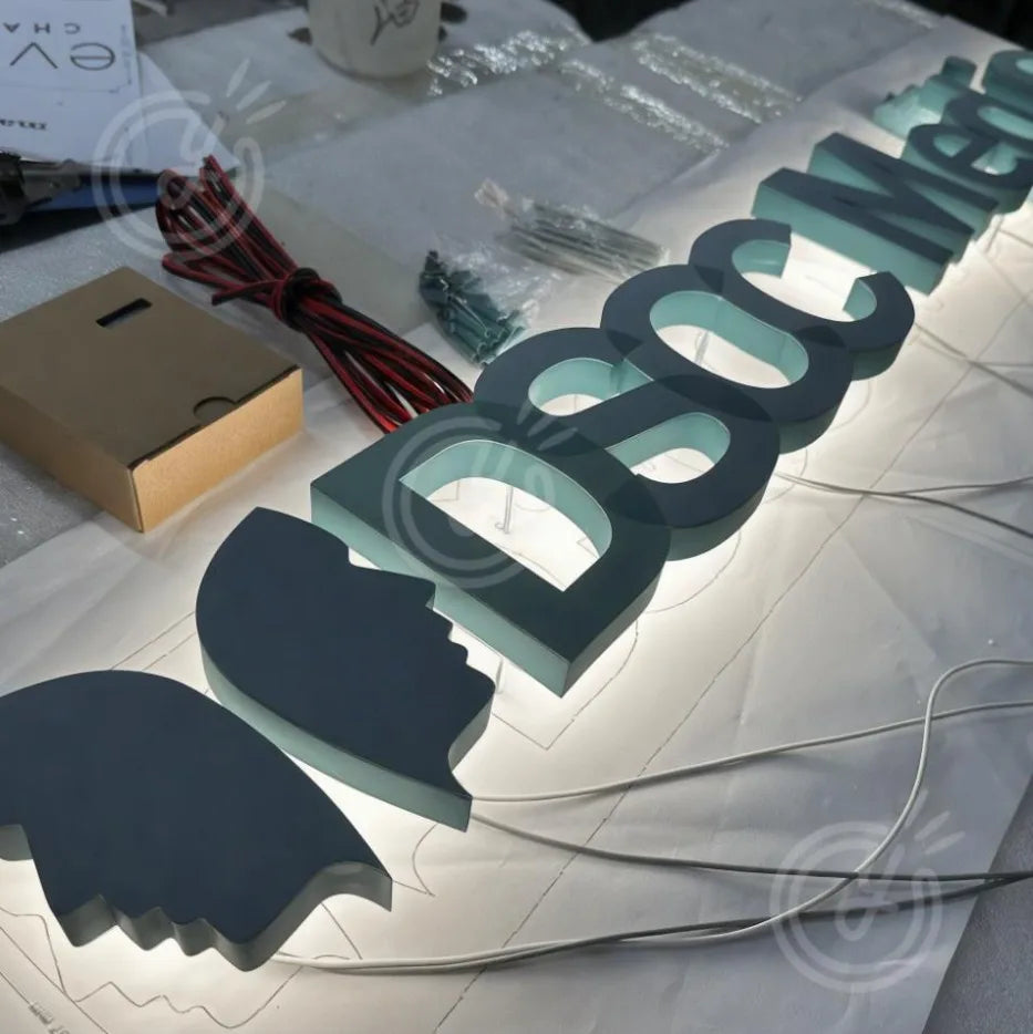 Custom Made LED 3D Sign Metal Backlit Letters for Outdoor Business Storefront Waterproof Advertising Display