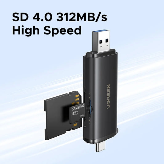 UGREEN USB C SD 4.0 Card Reader USB Memory Card Reader 312MB/s USB3.0&USB C to SD Micro SD TF Card for PC Laptop UHS-II/UHS-I by PDG ibma