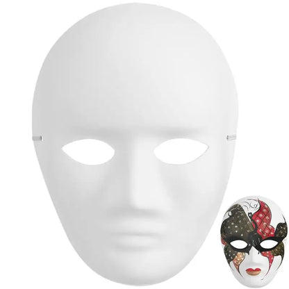 4pcs Full Face Masks Blank White For Halloween Cosplay Party Craft Shrink Pores Moisturizing Facial Mask Make Skin Glowy