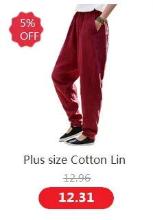 2024 Spring Women' Fashion comfortable cotton linen pants Plus size Women pleated Autumn pants with pockets 5XL 6XL pantalones