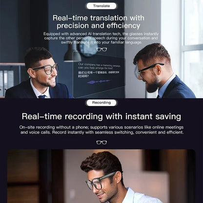 Men AI Smart Glasses 2026 New Color-Changing Translation Glasses 800W Camera Waterproof Call Photo Video Recording Sunglasses