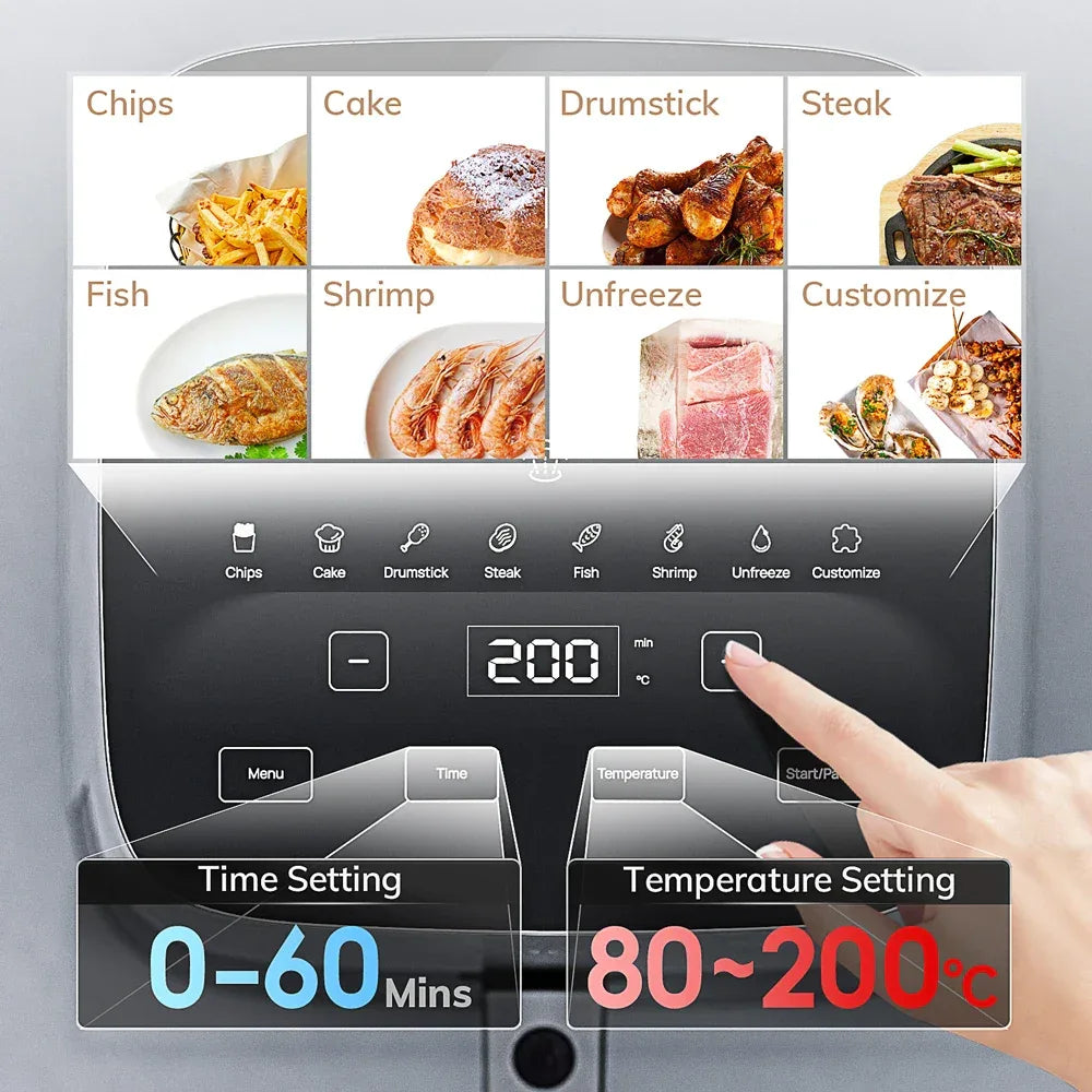5L Air Fryer with Miui-Cyclone Tech, Electric Hot fryer Oven Oilless Cooker with Touch Control & Nonstick Basket, Visible Window