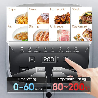 5L Air Fryer with Miui-Cyclone Tech, Electric Hot fryer Oven Oilless Cooker with Touch Control & Nonstick Basket, Visible Window