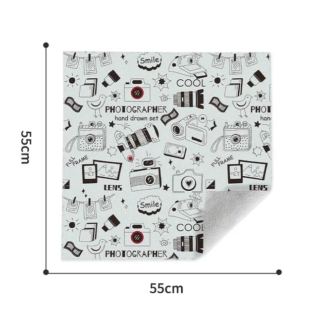 Protective Wrap Soft Cleaning Cloth for Camera Lens Tablet Dustproof Self Adhesive Lens Wrapping Foldable Cloth Camera Bag