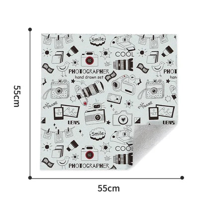 Protective Wrap Soft Cleaning Cloth for Camera Lens Tablet Dustproof Self Adhesive Lens Wrapping Foldable Cloth Camera Bag