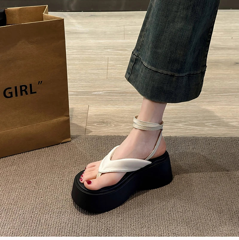 Summer Women Platform Wedges Heel Sandals Fashion Clip Toe Ladies Elegant Party Dress Gladiator Sandalias