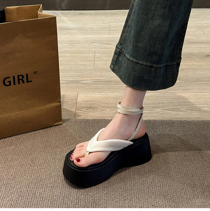 Summer Women Platform Wedges Heel Sandals Fashion Clip Toe Ladies Elegant Party Dress Gladiator Sandalias