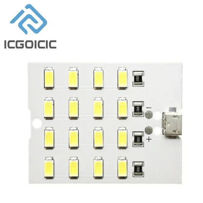 5730 SMD LED Light Panel 5V 450mA Micro USB Powered for Emergency Night Lamp Mobile Charger