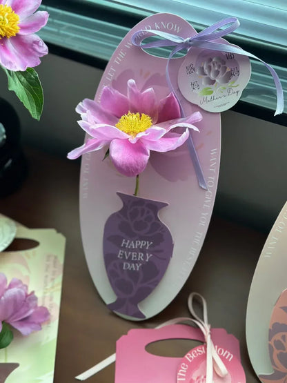 10Pcs Mother's Day Flower Box Creative Vase Shape Single Bouquet Flower Arrangement Handbag Valentine's Day Wedding Gifts Decor
