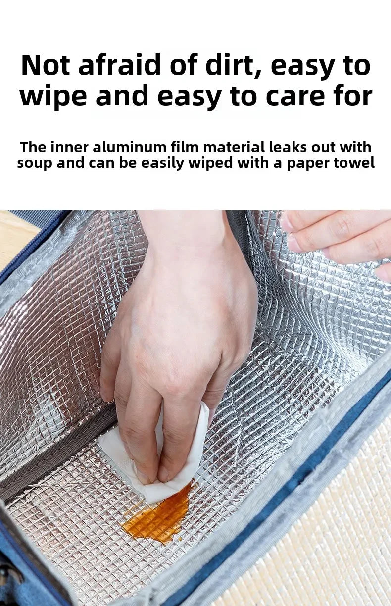 Portable Lunch Bag Food Thermal Box Waterproof Office Cooler Lunchbox With Shoulder Strap Insulated Case Essential for picnics