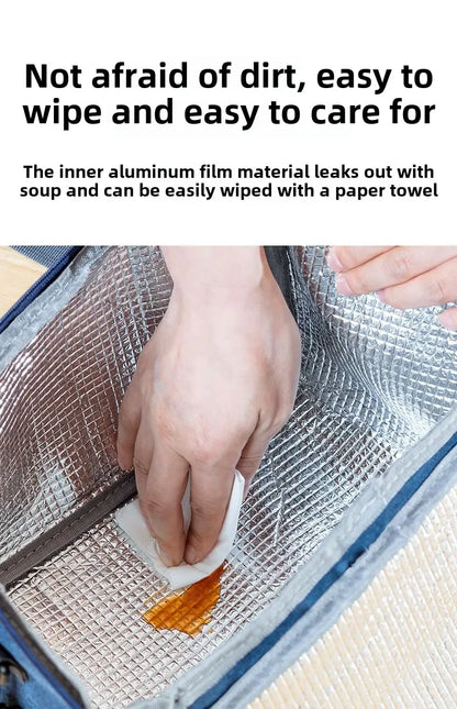 Portable Lunch Bag Food Thermal Box Waterproof Office Cooler Lunchbox With Shoulder Strap Insulated Case Essential for picnics