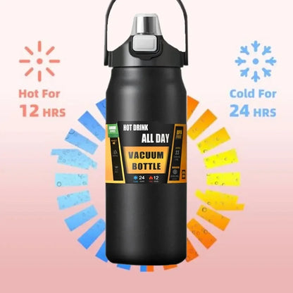 LargeCapacityOutdoor SportsThermos Bottle Portable Water Bottle Stainless Steel Vacuum Insulation with Straw 800ml/1000ml/1500ml