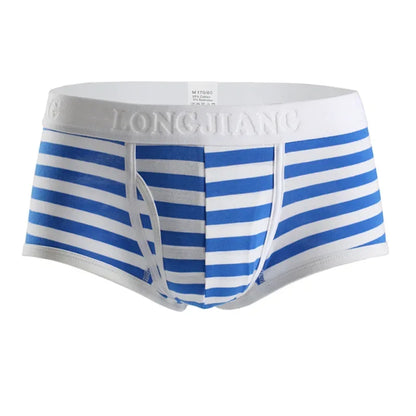 Cotton Men Boxers Men Soft Penis U-Pouch Underwear Underpants Shorts Breathable Striped Hot Male Underwear