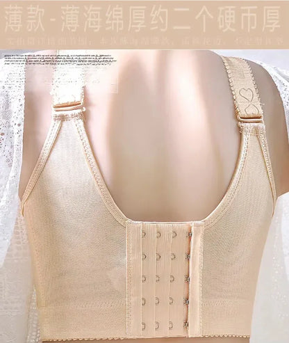 Plus Size Push Up Bra Sexy Lace Underwire - Full Coverage Lingerie for Curvy Women, Wide Side Wings & Thin Cup Support Big Bust