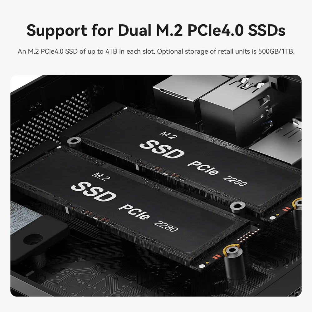 Beelink Mini PC SER5 Max AMD R7 6800U 7735HS R5 5500U R3 3200U 16G 500G NVME Windows Type-C Triple Screen Gamer Mini Computer
