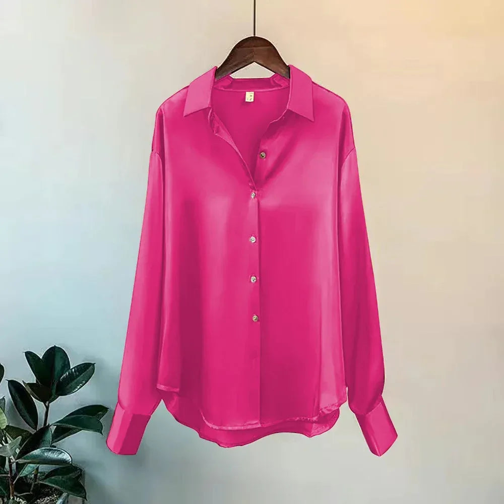 Office Lady Shirts And Blouses Woman Top Autumn Winter Korean Long Sleeve Button Elegance Sweet Casual Summer Fashion Shirts