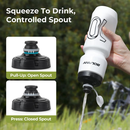 BOLANY 750ML Sports Bottle 10th Rubber Transparent Plastic with lid Bottle Portable Squeeze Drinking Outdoor Cycling Kettle