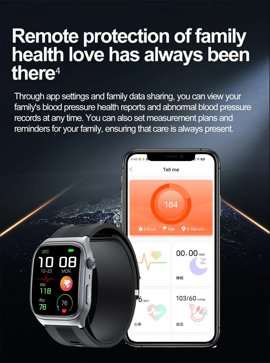 Sapphire Glass Air Pump Airbag Test Three High Smart Watches Men ECG Heart Rate Blood Pressure Health Tracker NFC Smartwatch