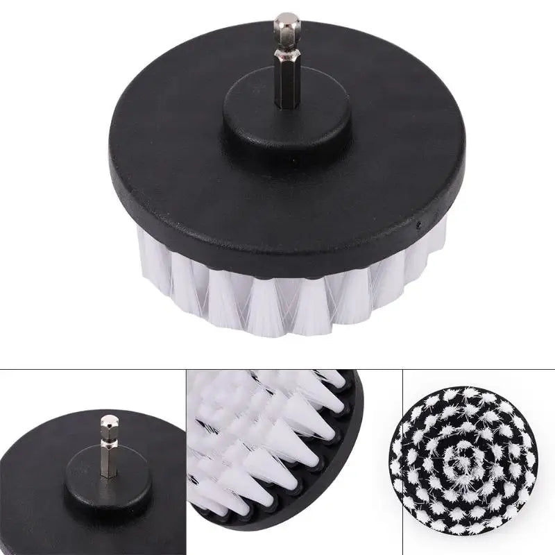 4-Inch Soft Drill Brush Attachment for Carpet, Leather, Upholstery, Glass & Tire Cleaning, Electric Scrubber Tool