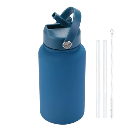 PuraCool Personalised Water Bottle 650ml/22oz Insulated Thermos Customised Tumbler Flask with Straw