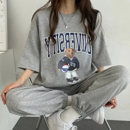 Cartoon Long Sleeve Tracksuits autumn Fashion Casual Sportswear Two Piece Pants Sets Female Large Size Women Suits 2024