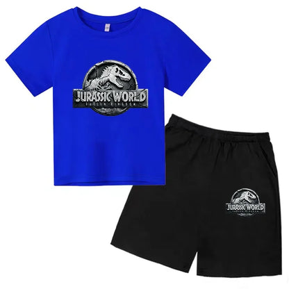 Summer Short Sleeve T Shirt +shorts 2 Piece Set Children Clothes Luxury Brand Print Sport Casual Fashion Boy Girl Kid Tracksuit