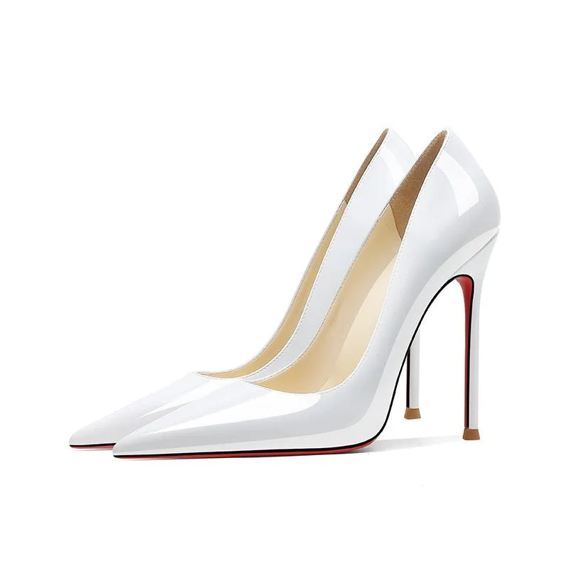 High Heels Women's Stiletto Patent Leather Internet Celebrity Pointed Large Size Small Size Professional Shoes