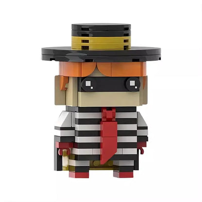 Bricklink Friends Fast Food Restaurant Anime Figures Bricks Head Ronald Milkshake Grimaced Building Blocks Toys Christmas Gift