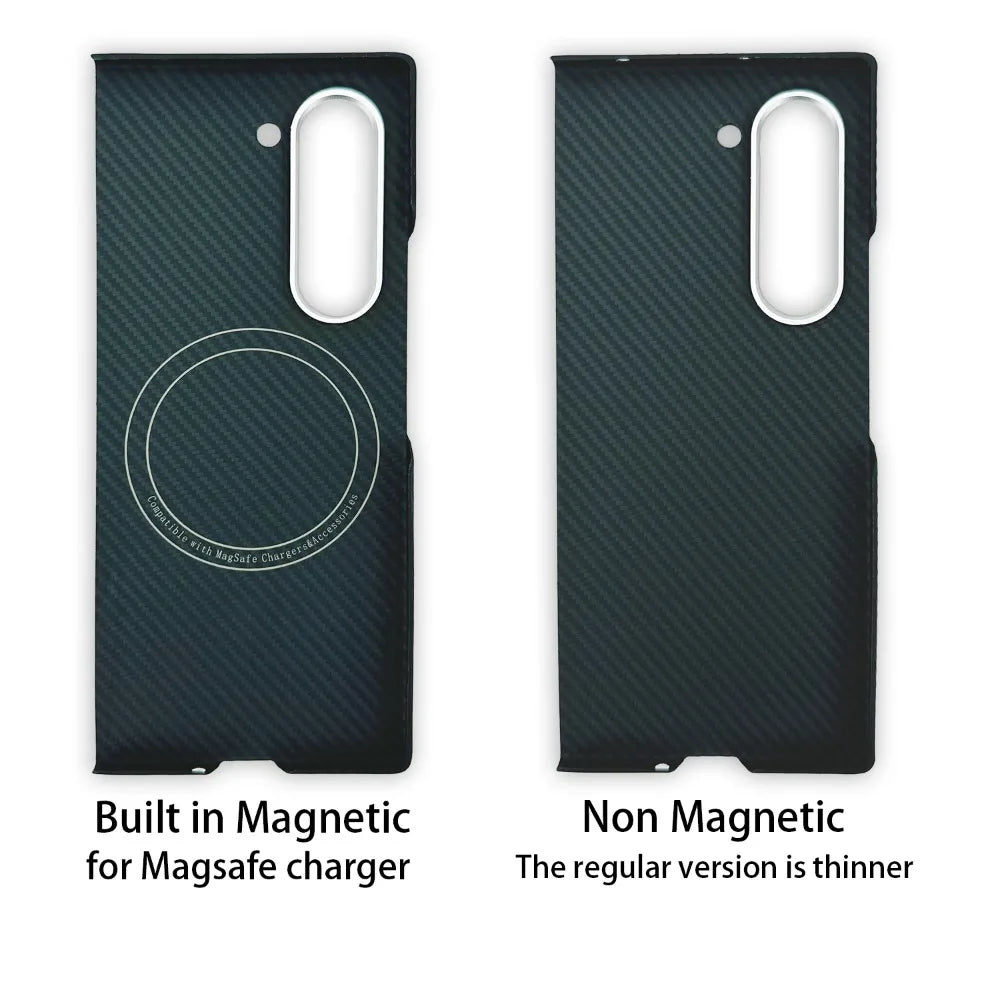 For Magsafe Magnetic Case For Samsung Galaxy Z Fold 6 Fold 7 5G Aramid Carbon Fiber Ultra-Thin Cover for Galaxy Z Fold 5 4 Case