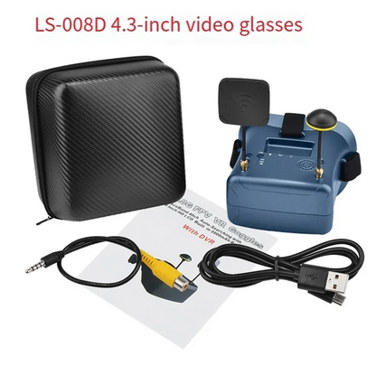 High Quality LS-008D FPV Goggles 5.8G 40CH 4.3Inch 480X272 Built-In DVR Dual Antennas 2000Mah For RC Racing Drone