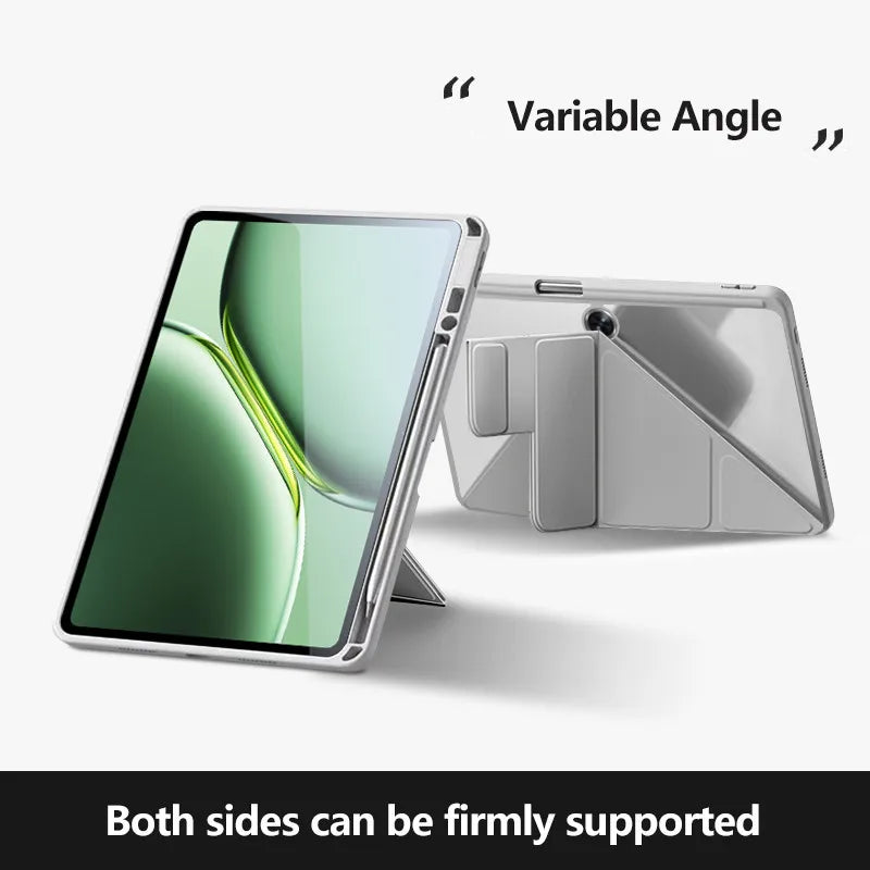 New Case For OnePlus Pad 2 12.1 Pro 12.1 Pad 11.61 GO 11.35 Y-Folding Acrylic Anti-bending Cover With Buckle Tower