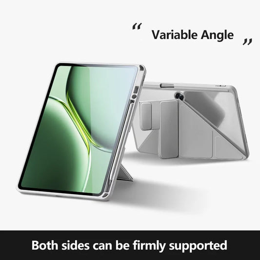 New Case For OnePlus Pad 2 12.1 Pro 12.1 Pad 11.61 GO 11.35 Y-Folding Acrylic Anti-bending Cover With Buckle Tower
