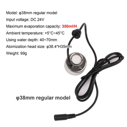 Ultrasonic Atomizer Lightless Metal Head Ceramic Chip Fogger 38mm Balcony Courtyard Water Feature Fountain Sprayer Humidifier EU