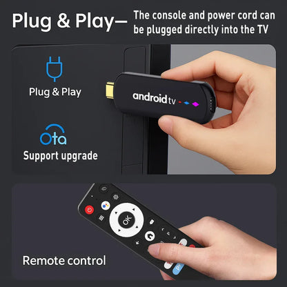 Android TV Stick S905L3 H96 MAX Android 14.0 4K Quad Core 2.4G 5G Wifi BT Home Media Player Voice Assistant Smart TV Stick