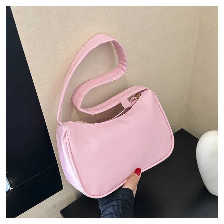 PU Candy Color Mini Handbag Women Shoulder Bag Girls Small Hand Bag Key Phone Pouch Coin Purse Card Bags Card Holder for Women