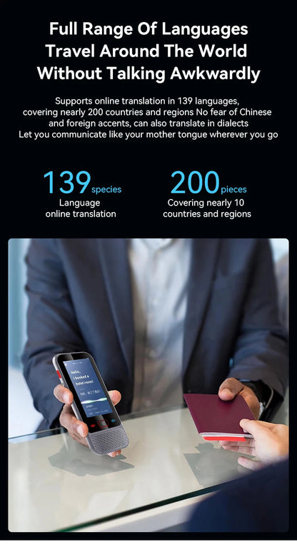 2026 New M30 Smart Voice Translator 139 Online Languages 14 Offline WIFI Photo Recording Dictionary Translation Business Travel