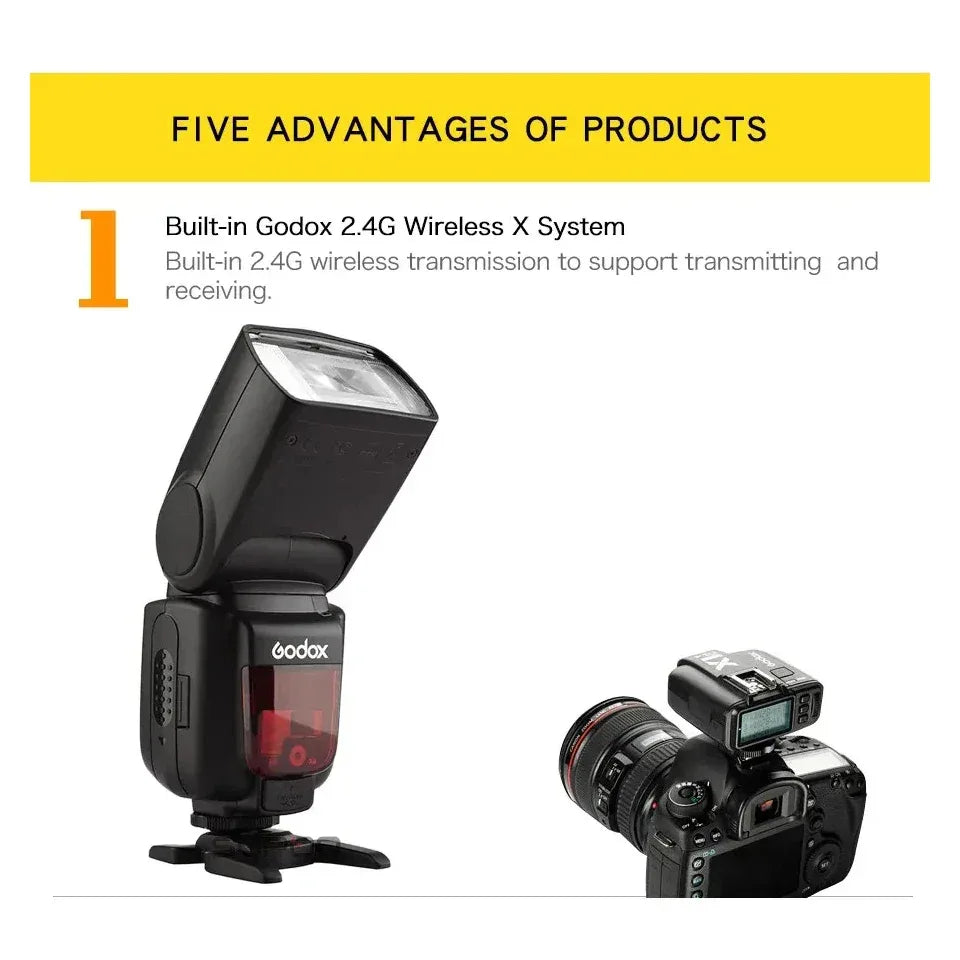 Godox TT600/TT600S Camera Flash Speedlite GN60 Built-In 2.4GHz X Wireless Radio System On Camera Flash  for Sony Nikon Fuji