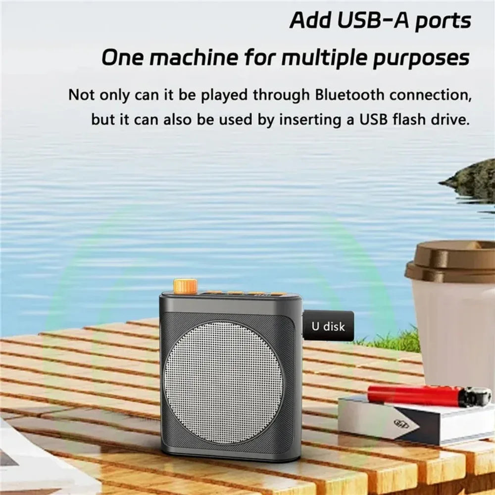 M29 Bluetooth Portable Voice Amplifier Mini Wireless Megaphone Speaker With Lavalier Microphone for Teachers Tour Guides Coaches