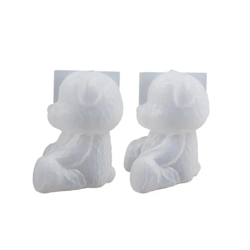 Smiling Teddy Bear Silicone Candle Mold 3D Animal Soap Resin Crafts Plaster Making Kit Handmade Ice Cube Mould Home Decor Gift