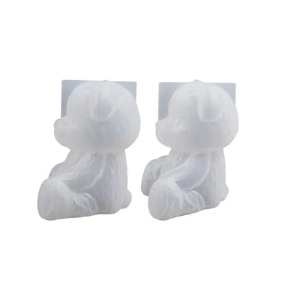 Smiling Teddy Bear Silicone Candle Mold 3D Animal Soap Resin Crafts Plaster Making Kit Handmade Ice Cube Mould Home Decor Gift