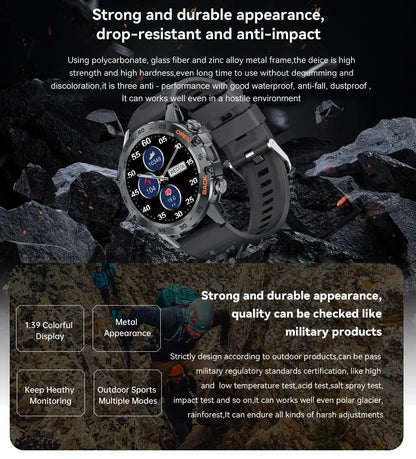 LIGE 2025 ECG+PPG Smart Watch Men 466*466 AMOLED Screen Heart Rate Blood Pressure Body Fat Monitor Bluetooth Call NFC Smartwatch