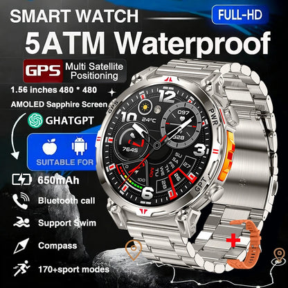 2025 New Professional GPS Sports Smart Watch Outdoor RIDE Run GPS track Swim Watchs Compass Altimeter 5ATM Sports Bracelets Men
