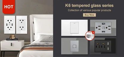 SRAN EU BR AU US standard Dimmer switch and 1 gang switch 16A Wall switch for home improvement tempered glass panel 118*72mm