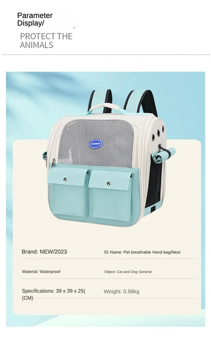 Pet Backpack Outdoor Large Cat Backpack Cat Transporter Breathable Foldable Carrying Bag Backpack Cat And Small Dog Supplies
