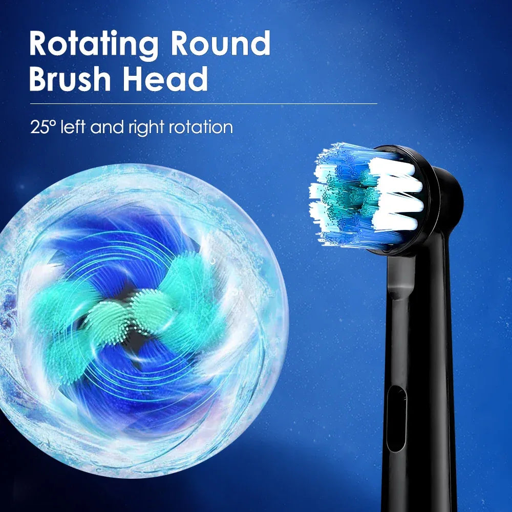 Smart Rotating Electric Toothbrush Rechargeable Rotary Toothbrush with 4 Soft Replacement Heads for Adults